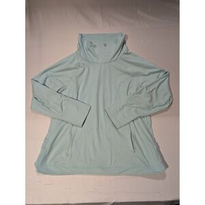Tommy Bahama Island Zone Women XL Light Blue Cowl Snap Pullover Top Performance